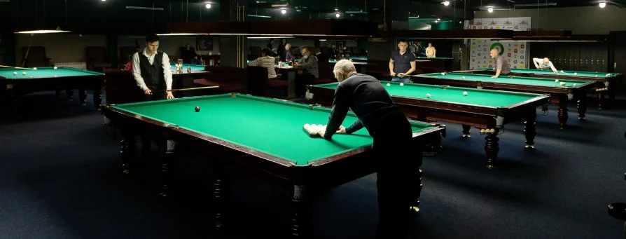 Snooker and billiard club interior
